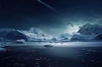 Antarctic night landscape mountain. AI generated Image by rawpixel.