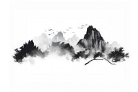 Mountain drawing nature sketch. AI generated Image by rawpixel.