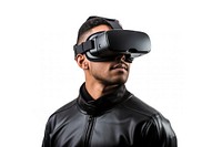 A person wearing a vr headset photo white background photography. AI generated Image by rawpixel.