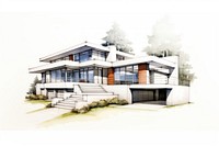 Sketch house drawing architecture. AI generated Image by rawpixel.