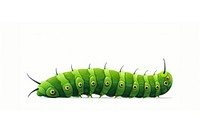 Caterpillar animal green white background. AI generated Image by rawpixel.