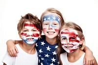 American flag face paint children portrait. AI generated Image by rawpixel.