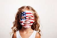 American flag face paint children smile. AI generated Image by rawpixel.