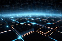Abstract digital grid technology floor light illuminated backgrounds. AI generated Image by rawpixel.