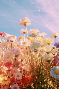 Flowers sky landscape outdoors.