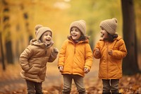 Autumn outfit outdoors autumn child. 