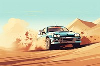 Sandy rally vehicle desert sports. AI generated Image by rawpixel.