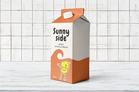 Juice carton mockup, drink packaging psd