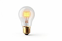 A lightbulb lighting white background electricity. 