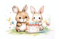 Cute animal friends birthday cake dessert mammal representation. AI generated Image by rawpixel.