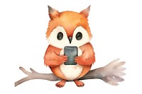 Smartphone animal cartoon white background. AI generated Image by rawpixel.