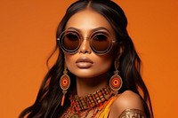 Female model sunglasses necklace portrait. AI generated Image by rawpixel.