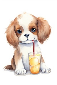 Animal drink dog cartoon. AI generated Image by rawpixel.