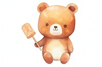 Bear lick popsicle cartoon cute toy. AI generated Image by rawpixel.