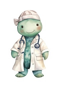 Cute turtle doctor toy white background. AI generated Image by rawpixel.