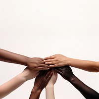 Joining hands adult white background togetherness. AI generated Image by rawpixel.