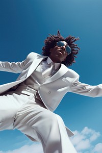 Fashion ad campaign fashion white blue. AI generated Image by rawpixel.