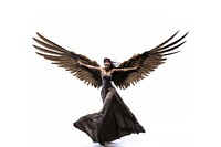 Harpy Lady angel bird white background. AI generated Image by rawpixel.