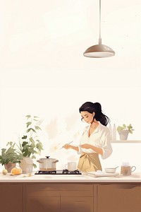 Woman cooking in kitchen. AI generated Image by rawpixel.