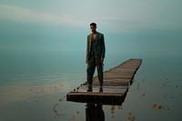 Fashion photography standing outdoors nature. AI generated Image by rawpixel.