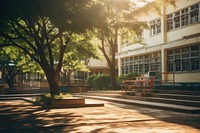 School architecture outdoors building. 