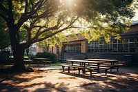 School architecture building outdoors. 