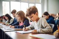 School classroom student writing. AI generated Image by rawpixel.