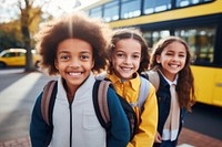 School bus child transportation togetherness. 