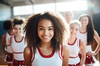 School cheerleading teen togetherness. 