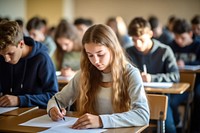 School classroom student writing. AI generated Image by rawpixel.