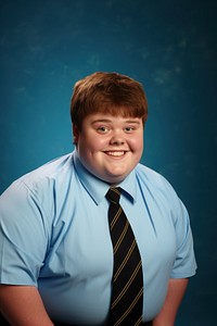 Yearbook portrait necktie smile photo. 