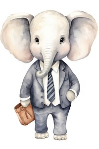 Elephant businessperson animal mammal cute. AI generated Image by rawpixel.
