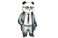 Panda businessperson glasses cartoon representation. AI generated Image by rawpixel.