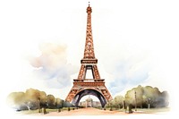 Eiffel Tower tower architecture building. AI generated Image by rawpixel.