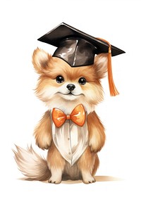 Graduation hat animal mammal cute. AI generated Image by rawpixel.