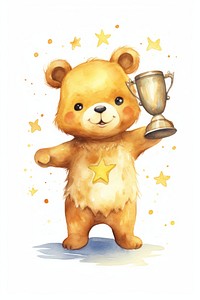 Bear holding a trophy mammal animal toy. AI generated Image by rawpixel.