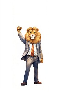 Lion business suit mammal animal adult. AI generated Image by rawpixel.