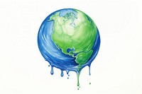 Melting globe planet blue creativity. 