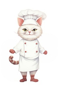 Drawing sketch chef white background. 