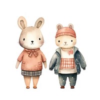 Simple animal party cartoon cute doll. AI generated Image by rawpixel.