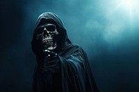 A skull grim reaper reaching forward portrait photo celebration. AI generated Image by rawpixel.