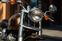 A classic shiny polish motorcycle front view headlight outdoors vehicle. AI generated Image by rawpixel.