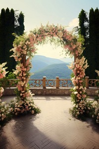 Outdoors arch architecture wedding. AI generated Image by rawpixel.
