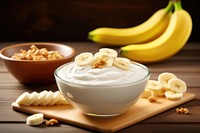 Banana bowl dessert yogurt. AI generated Image by rawpixel.