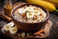 Banana breakfast oatmeal fruit. 