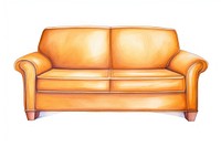 Brown sofa furniture armchair drawing. 