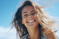 Woman smiling smile laughing fashion. AI generated Image by rawpixel.