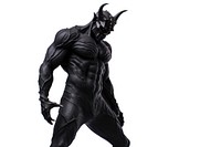 Black demon devil white background representation bodybuilder. AI generated Image by rawpixel.