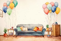 Room furniture painting balloon. 