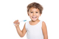 Boy brushing teeth toothbrush portrait white background. AI generated Image by rawpixel.